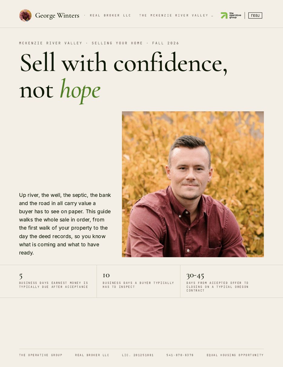 The cover of the McKenzie River Valley Seller Guide, Fall 2026